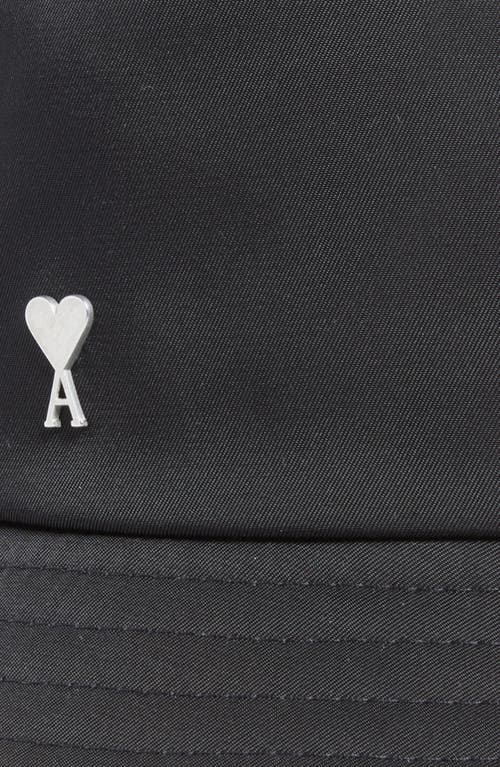 Ami Alexandre Mattiussi Ami Paris Ami De Coeur Stud Technical Twill Bucket Hat In Black