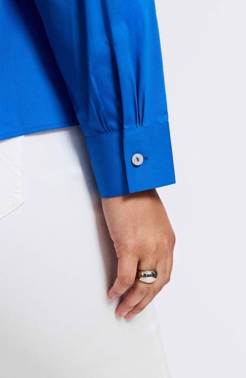 Foxcroft Marina Button-up Shirt In Cobalt Blue
