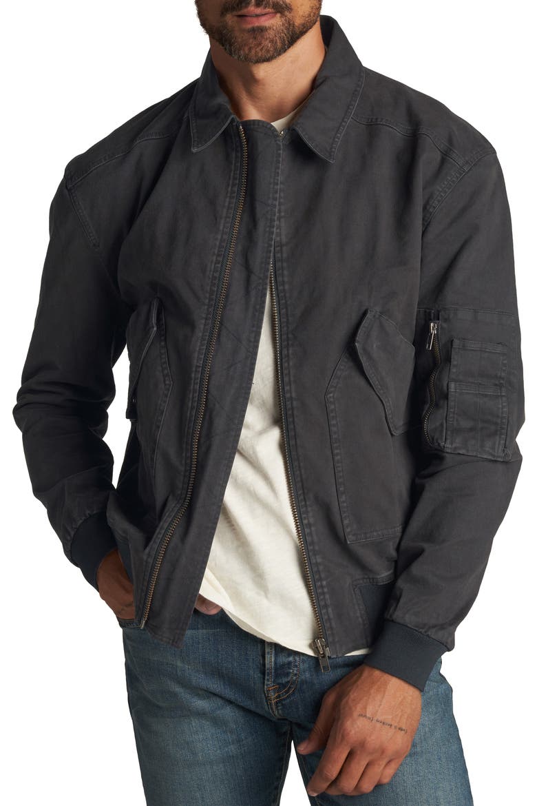 Dillon Twill Bomber Jacket, Alternate, color, FADED BLACK