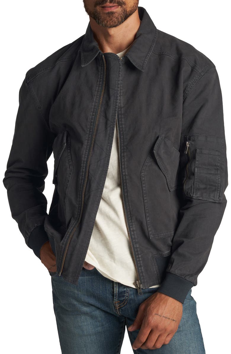 Rowan Dillon Twill Bomber Jacket, Alternate, color, Faded Black