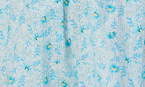 Eileen West Floral Print Sleeveless Cotton Lawn Chemise In Blue