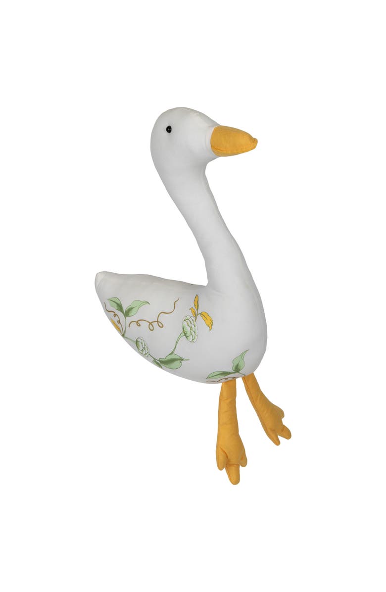 Northlight Plush Floral Easter Goose Decoration - 16", Main, color, White