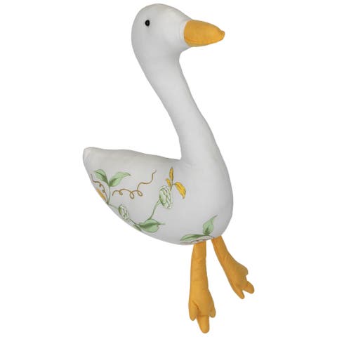 Plush Floral Easter Goose Decoration - 16"