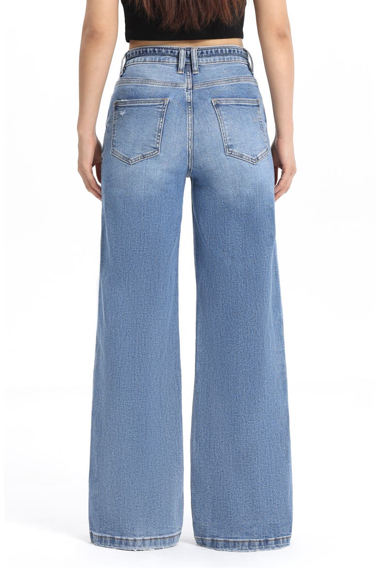 Tie Belt High Waist Wide Leg Jeans, Alternate, color, AURORA