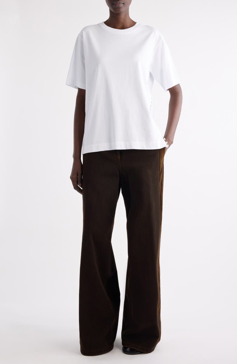 Dries Van Noten Heydu Side Button Cotton T-Shirt, Alternate, color, White