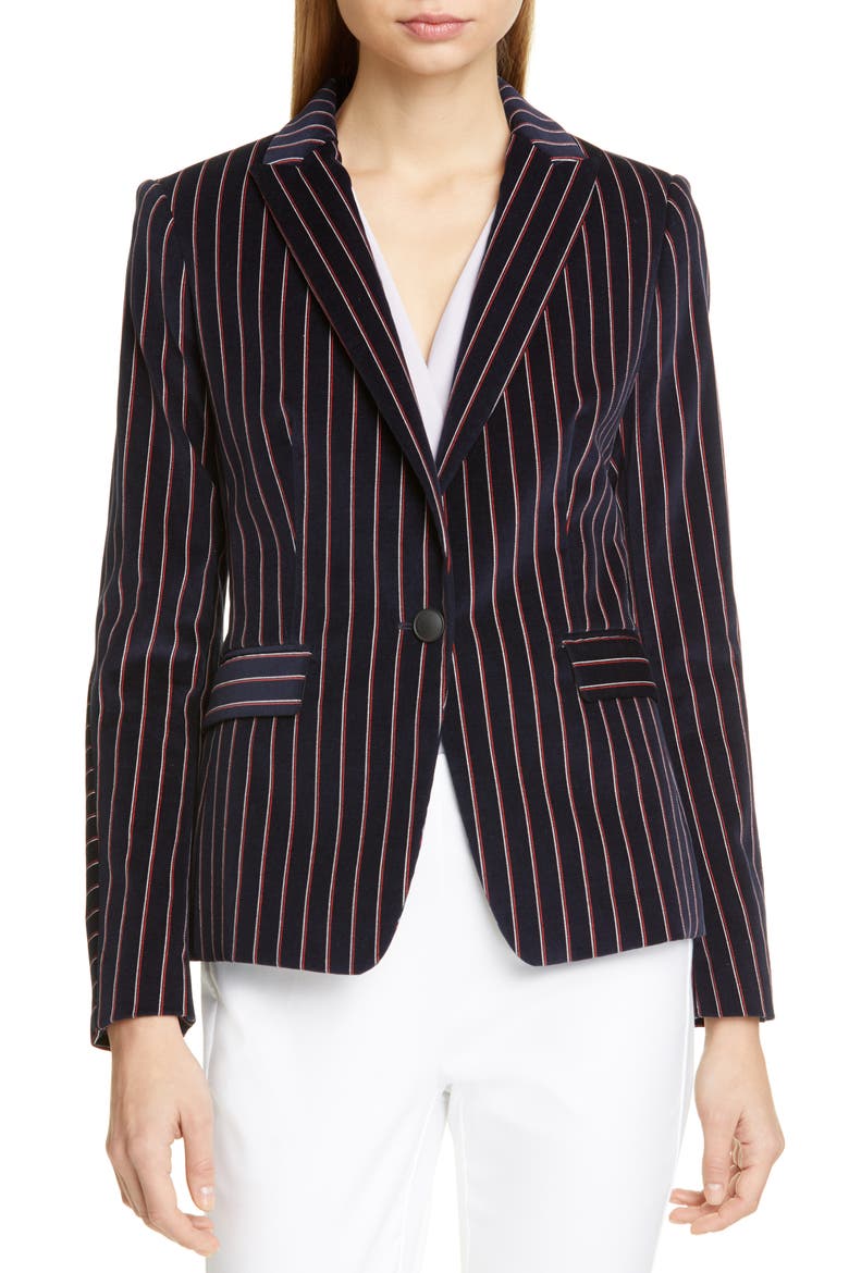 Lexington Stripe Blazer, Main, color, NAVYSTRP
