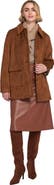 ELLE Collection Faux Suede Car Coat Utility