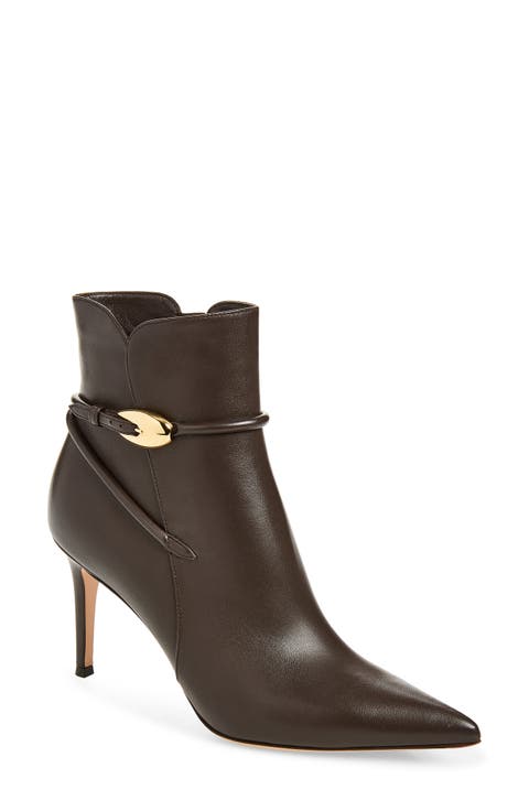 Belted Pointed Toe Bootie