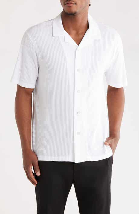 FOR THE REPUBLIC Seersucker Knit Camp Shirt