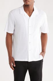 FOR THE REPUBLIC Seersucker Knit Camp Shirt