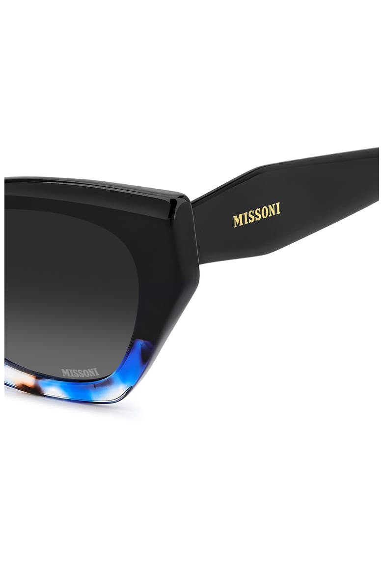 53mm Gradient Rectangular Sunglasses, Alternate, color, BLACK HAVANA BLUE/ DARK GREY