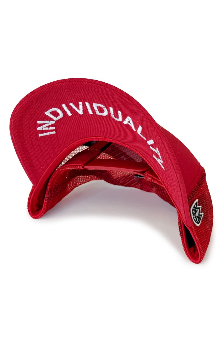 Cult of Individuality Crystal Shimuchan Logo Trucker Hat, Alternate, color, Red