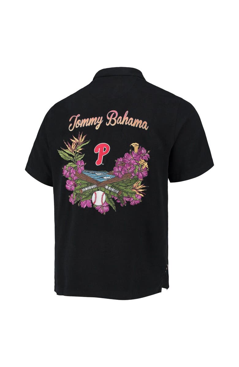 Tommy Bahama Men's Tommy Bahama Black Philadelphia Phillies Baseball Bay Button-Up Shirt, Alternate, color, 
