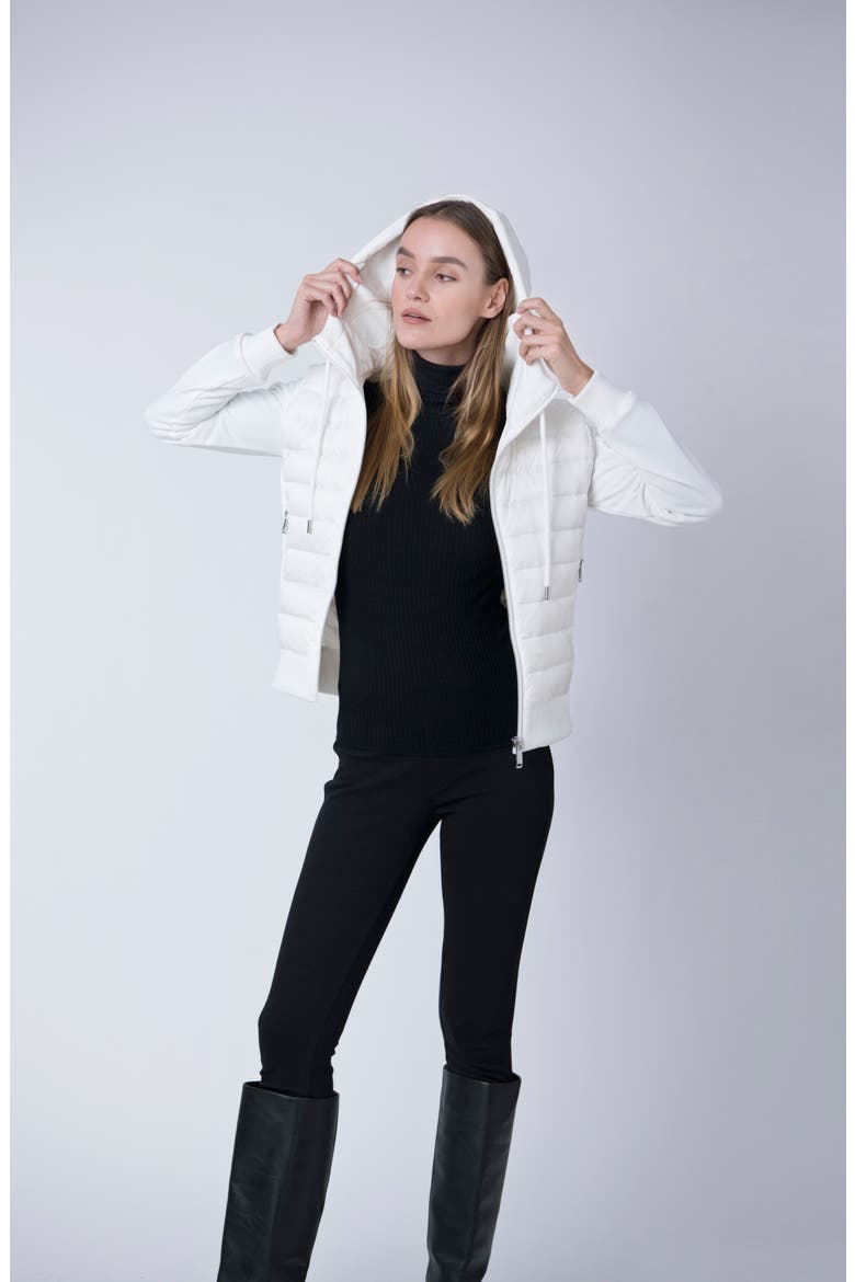 Luna Recycled Nylon Down Puffer Jacket, Alternate, color, WHITE