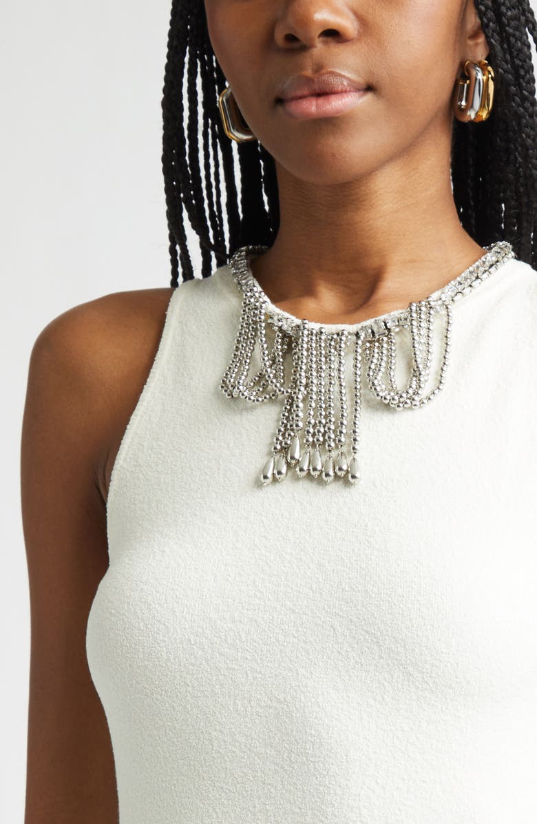 Rabanne Embellished Sweater, Alternate, color, Cream