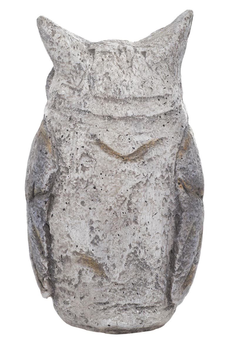 Country Owl Garden Statue, Alternate, color, GRAY