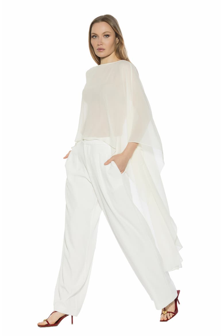 Junia Cover-Up High-Low Chiffon Top, Alternate, color, IVORY