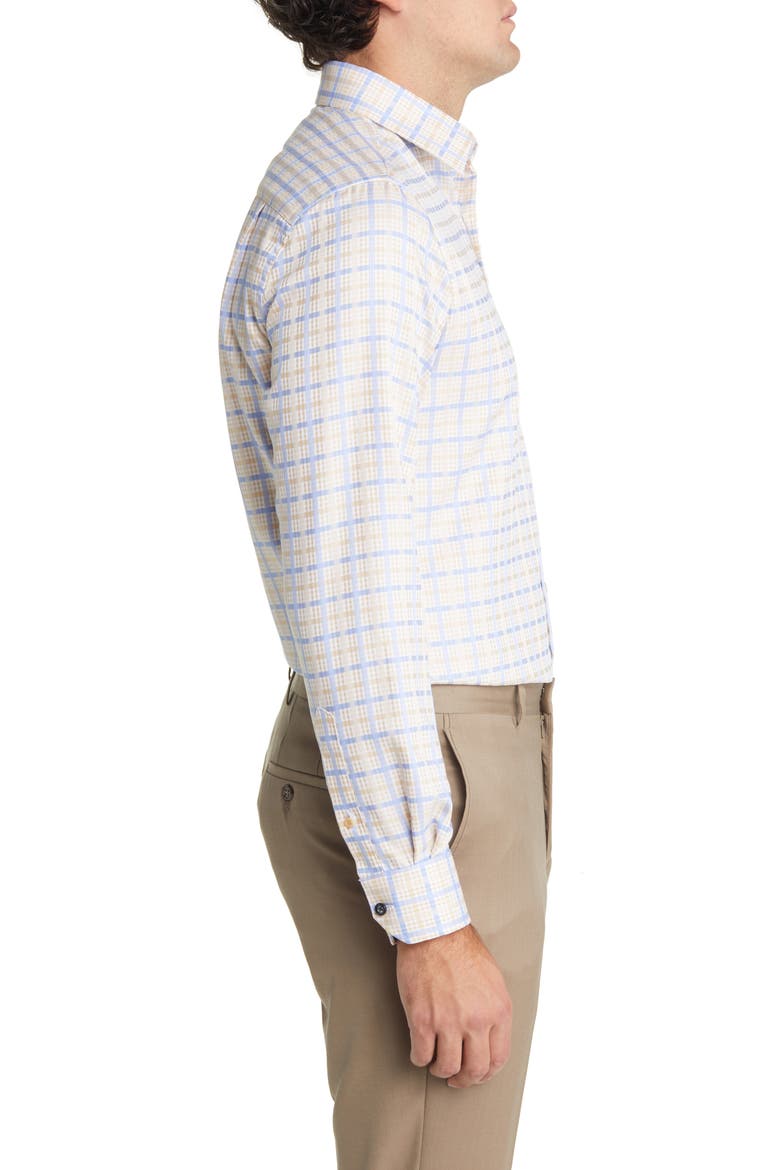 Men's Tailored Fit Plaid Dress Shirt, Alternate, color, TAN