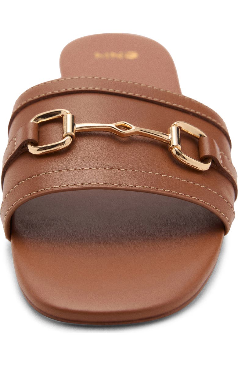 MANGO Buckle Slide Sandal, Alternate, color, Leather