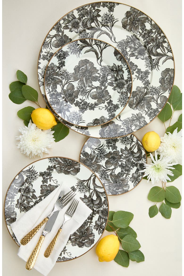 Sterling English Garden Enameled Steel Platter, Alternate, color, GREY/ WHITE
