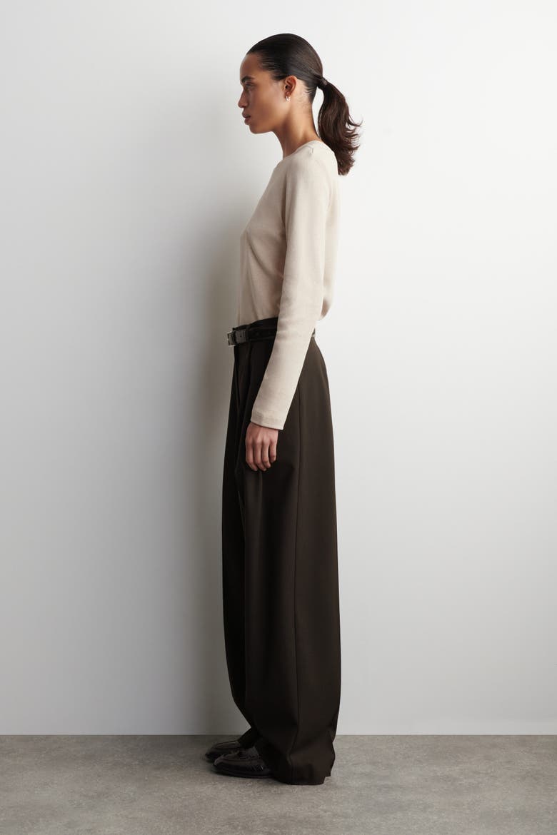 Cotton Jersey Long-sleeved Top, Alternate, color, ECRU