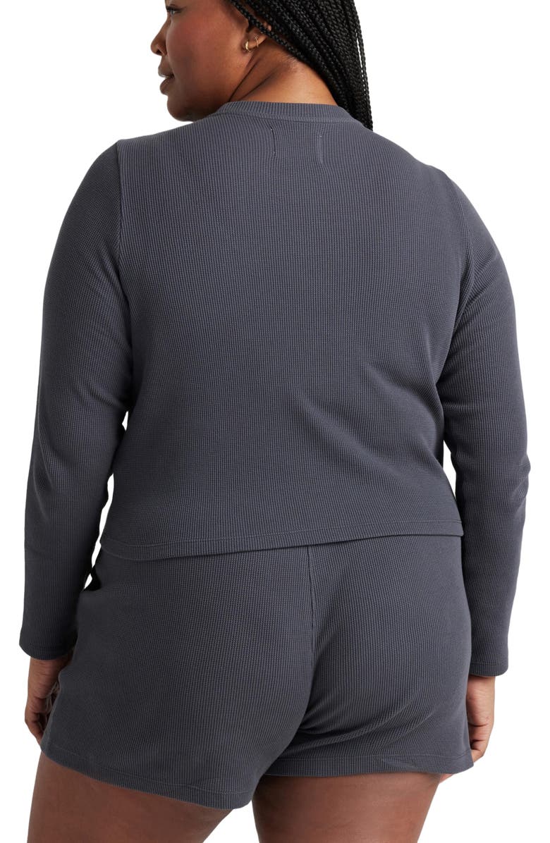 Losano Organic Cotton Long Sleeve Crew, Alternate, color, Charcoal