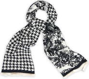 SAACHI Reversible Houndstooth Print Scarf