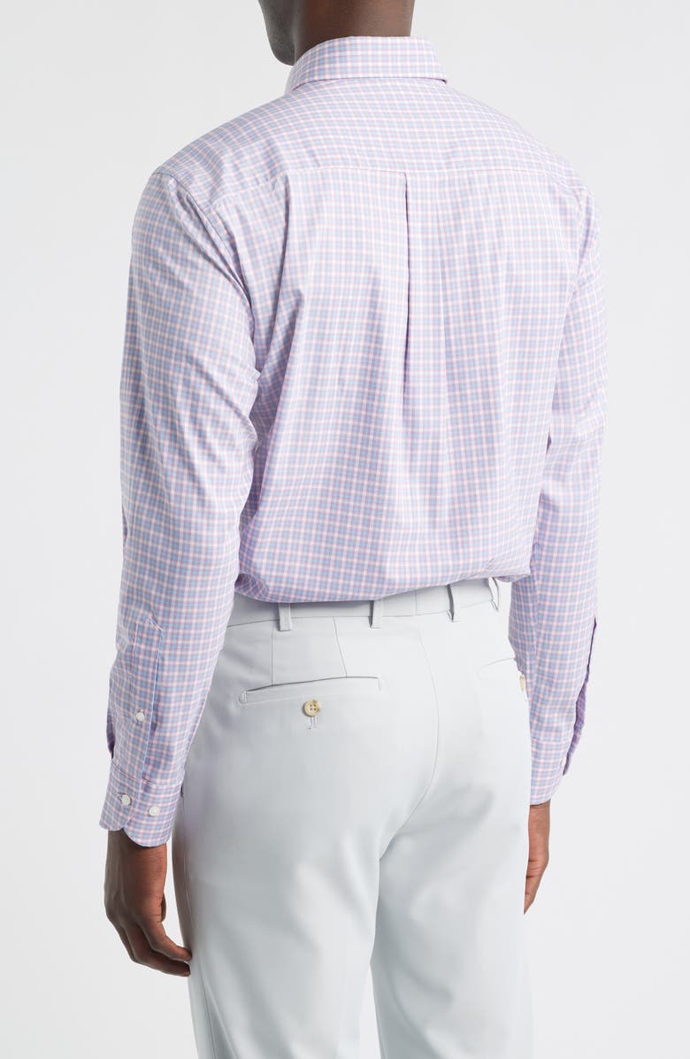 Peter Millar Felix Crown Lite Gingham Check Performance Twill Button-Down Shirt, Alternate, color, Chili Red