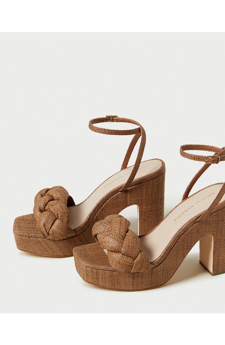 Loeffler Randall Fae Braided Raffia Platform Sandal, Alternate, color, Brown
