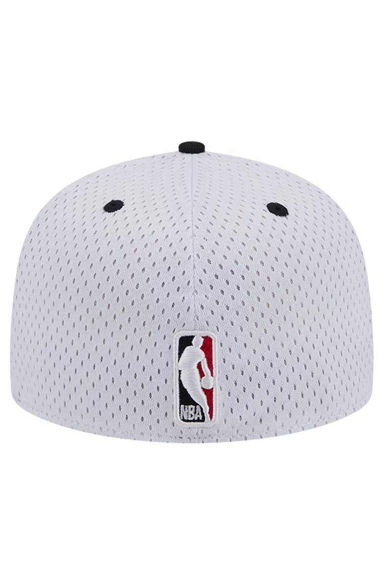 New Era Men's New Era White/Black Portland Trail Blazers Throwback 2Tone 59FIFTY Fitted Hat, Alternate, color, White