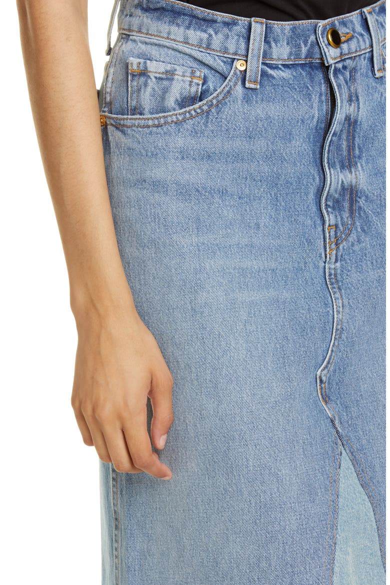 Magdalena Reconstructed Denim Midi Skirt, Alternate, color, SANTA CRUZ