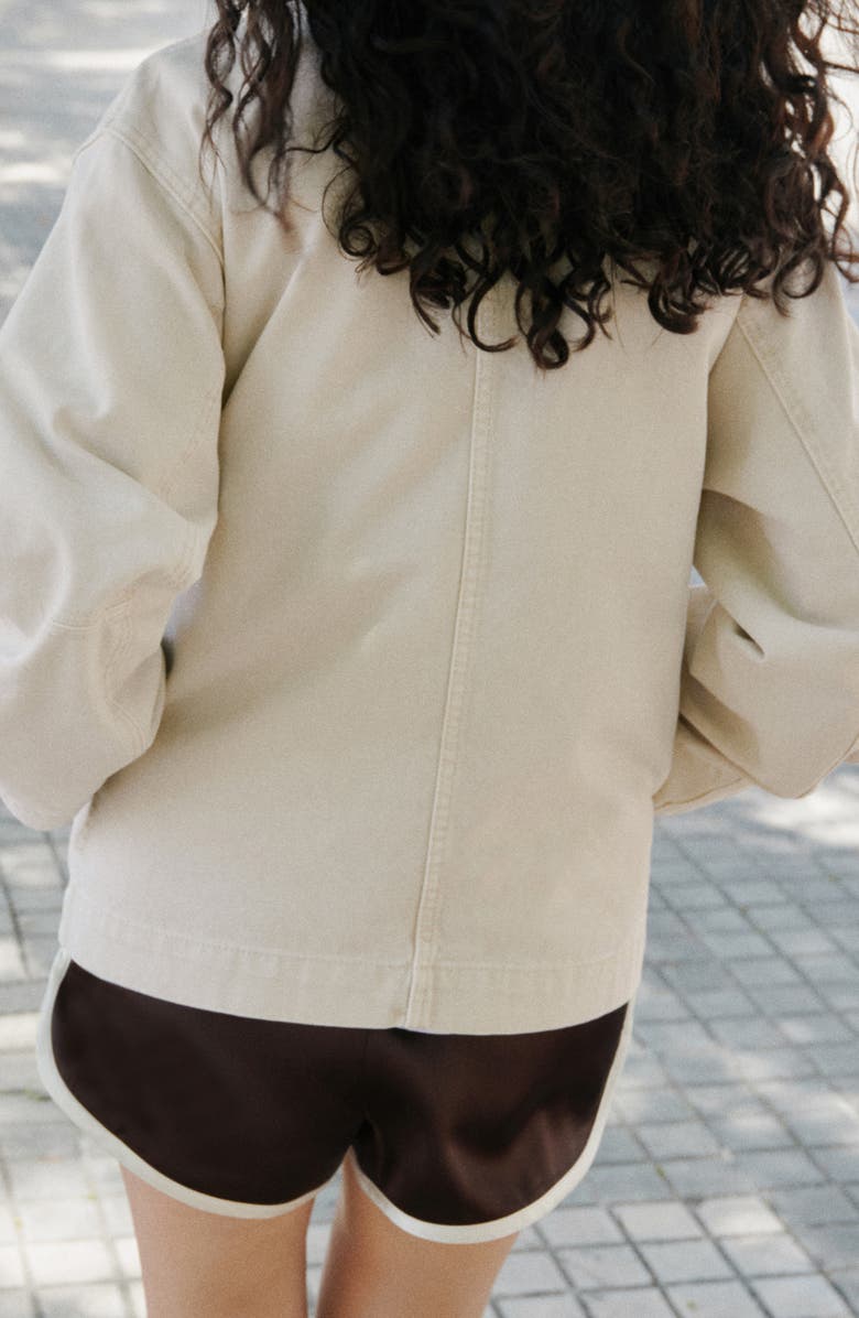 MANGO Stripe Shorts, Alternate, color, Plum