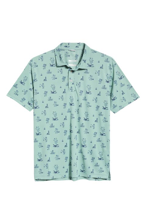 Canoe Print Performance Golf Polo