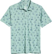 Swannies Canoe Print Performance Golf Polo