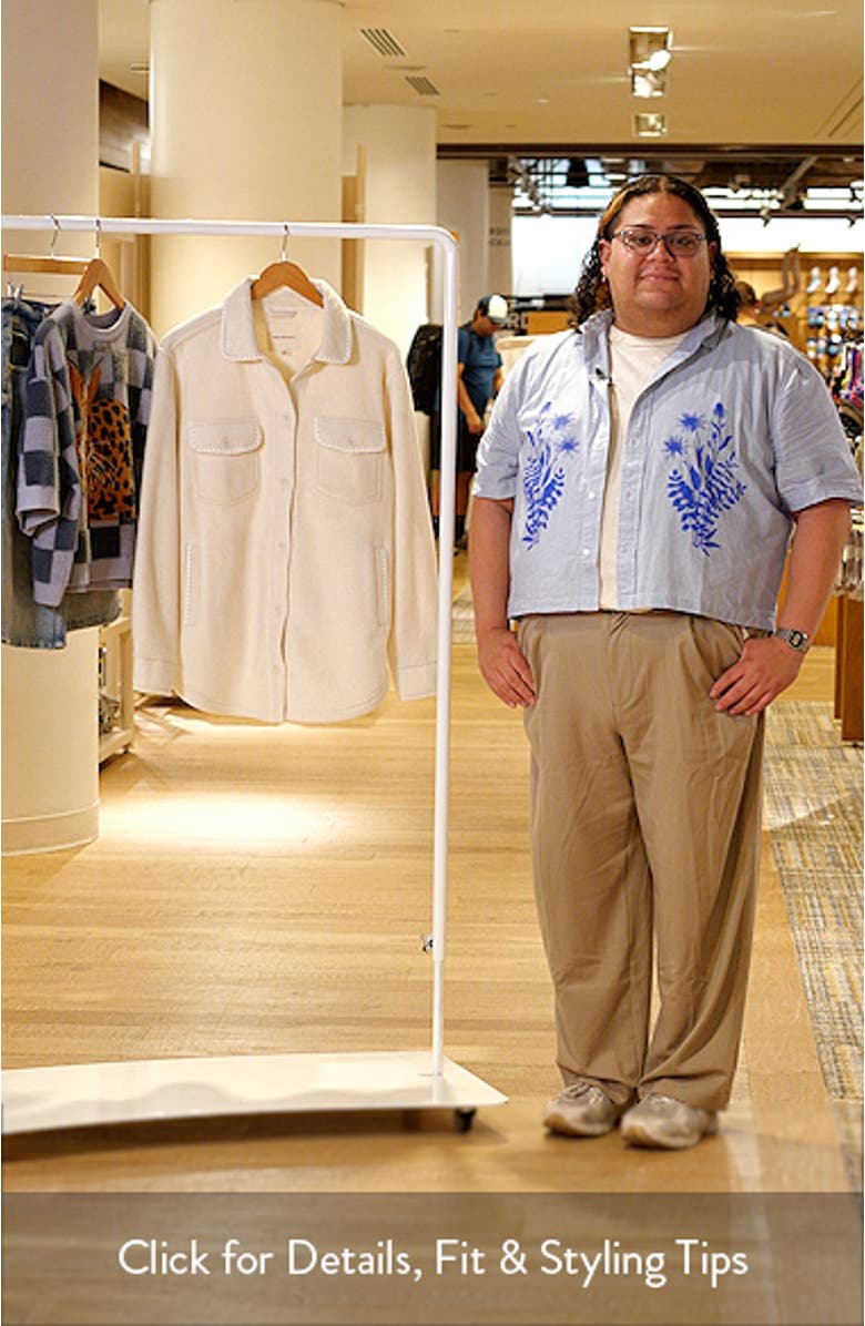 Whipstitch Detail Polar Fleece Shirt Jacket, sales video thumbnail