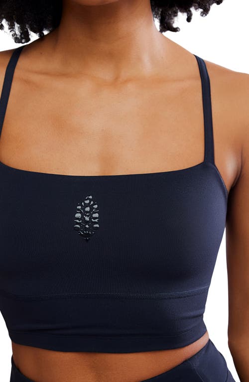 Free People Never Better Longline Sports Bra In Blue