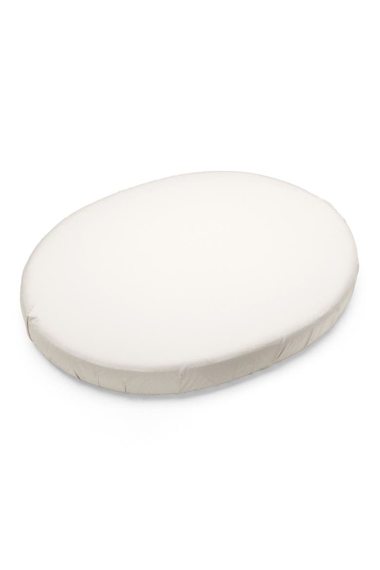 Sleepi Mini Fitted Cotton Sheet, Main, color, BEIGE