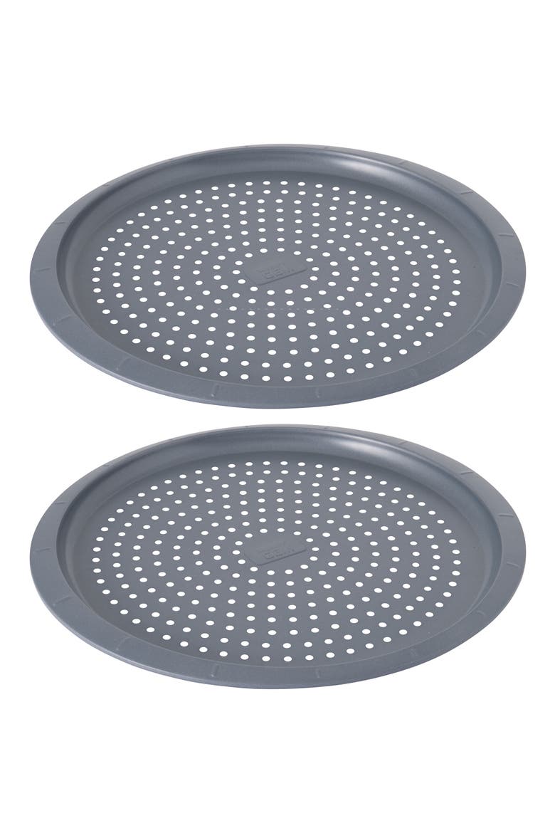 2-Pack Gem Nonstick Perforated Pizza Pans, Main, color, GRAY