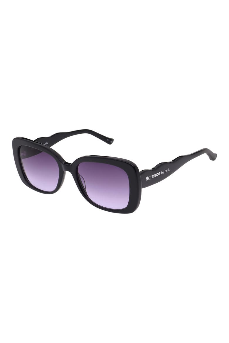 56mm Square Sunglasses, Alternate, color, GLOSS BLACK