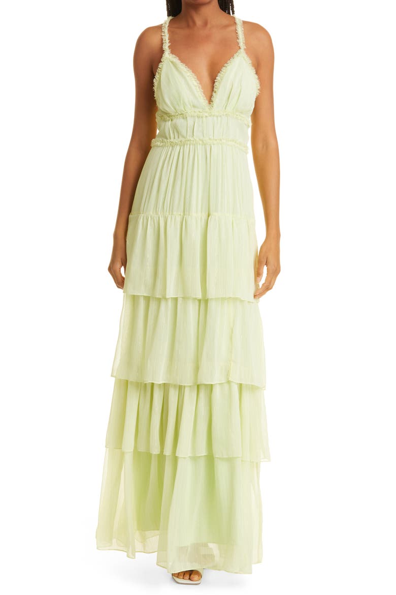 Athena Tiered Maxi Dress, Main, color, BUTTERFLY