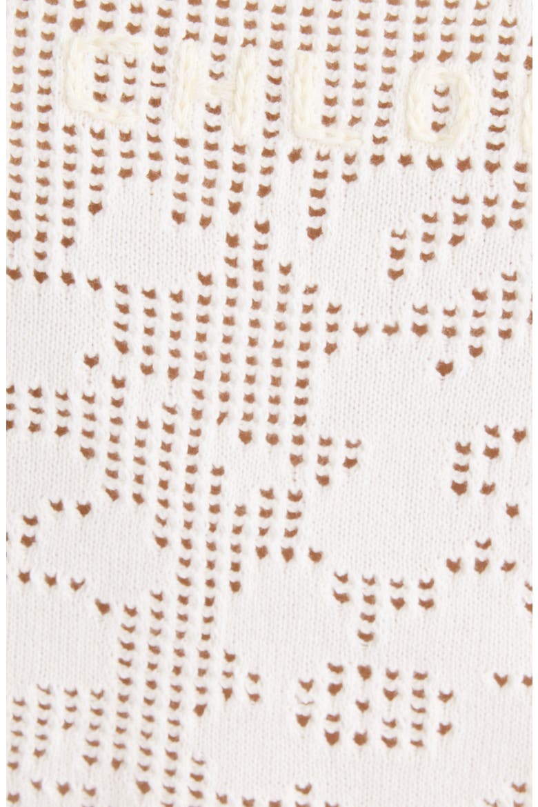 Pointelle Stitch Organic Cotton Cardigan, Alternate, color, WHITE