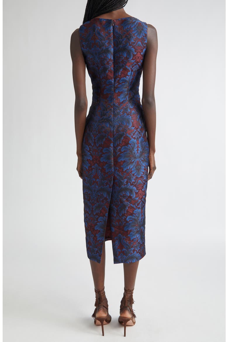 Paisley Jacquard Corset Sheath Dress, Alternate, color, MULTICOLOR BLUE BASE