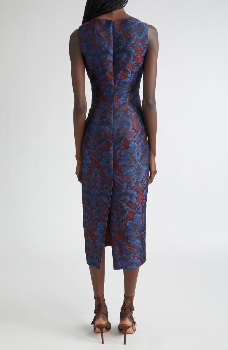 Etro Paisley Jacquard Corset Sheath Dress, Alternate, color, Multicolor Blue Base