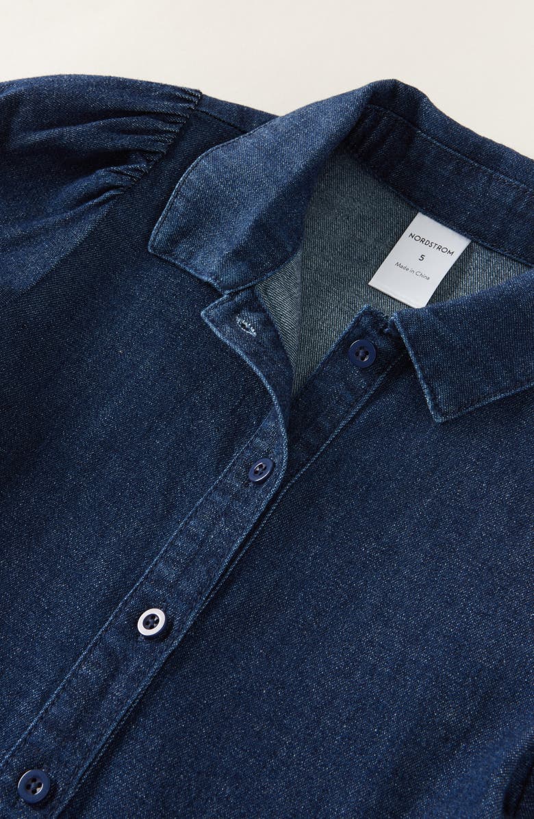 Nordstrom Kids' Chambray Puff Sleeve Tiered Dress, Alternate, color,