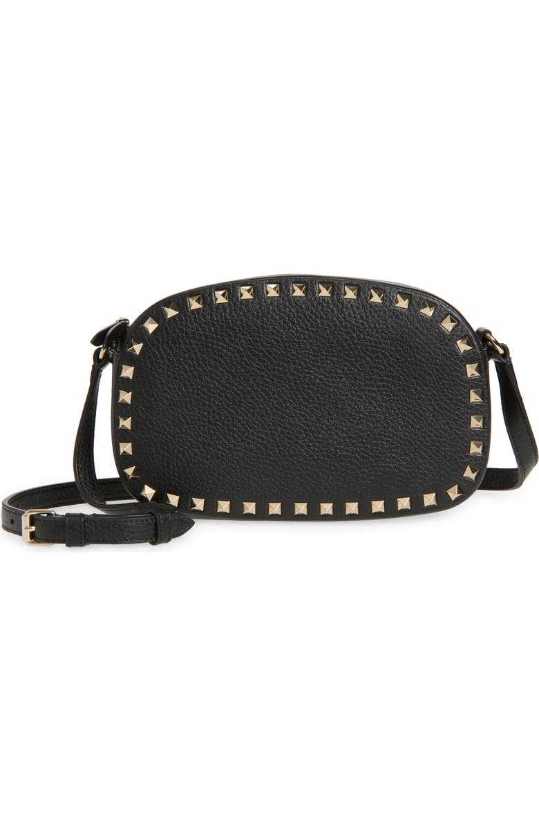 Valentino Garavani Rockstud Crossbody Camera Bag, Main, color, Nero