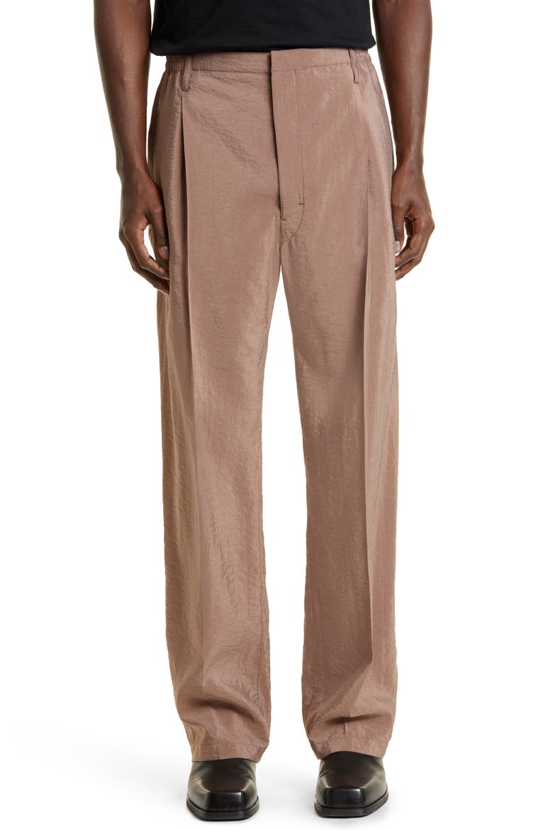 Easy Pleated Silk Blend Pants, Main, color, MISTY MAUVE PU813
