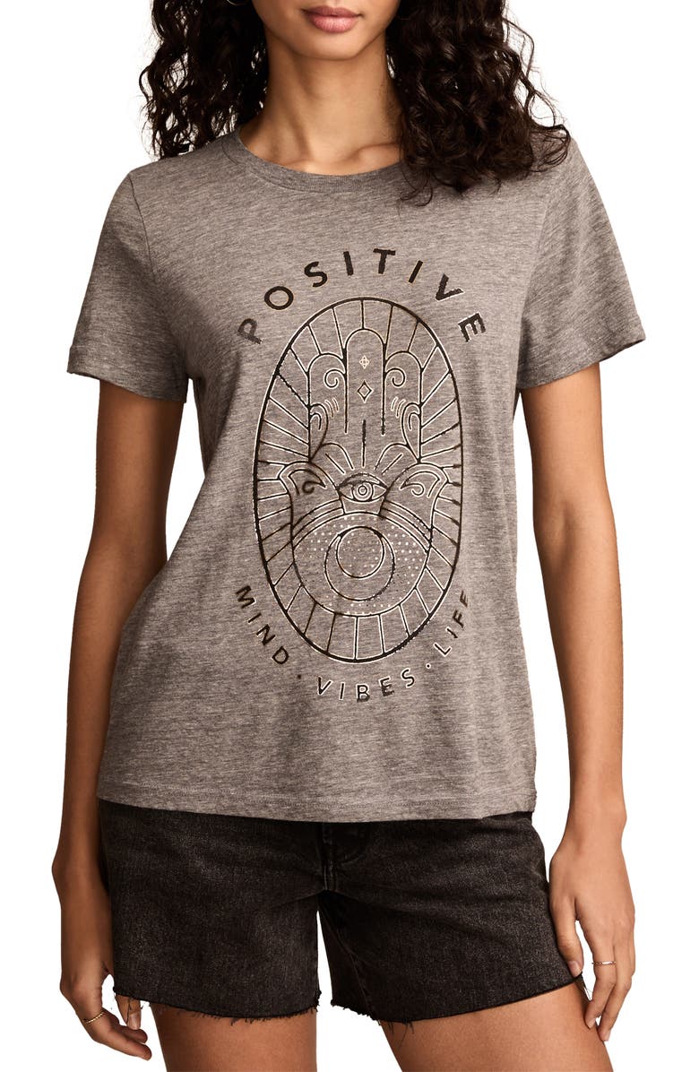 Lucky Brand Positive Hamsa Graphic Boyfriend T-Shirt, Main, color, 