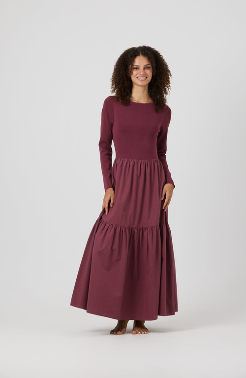 By Tess Collection Lany Dress In Burgundy