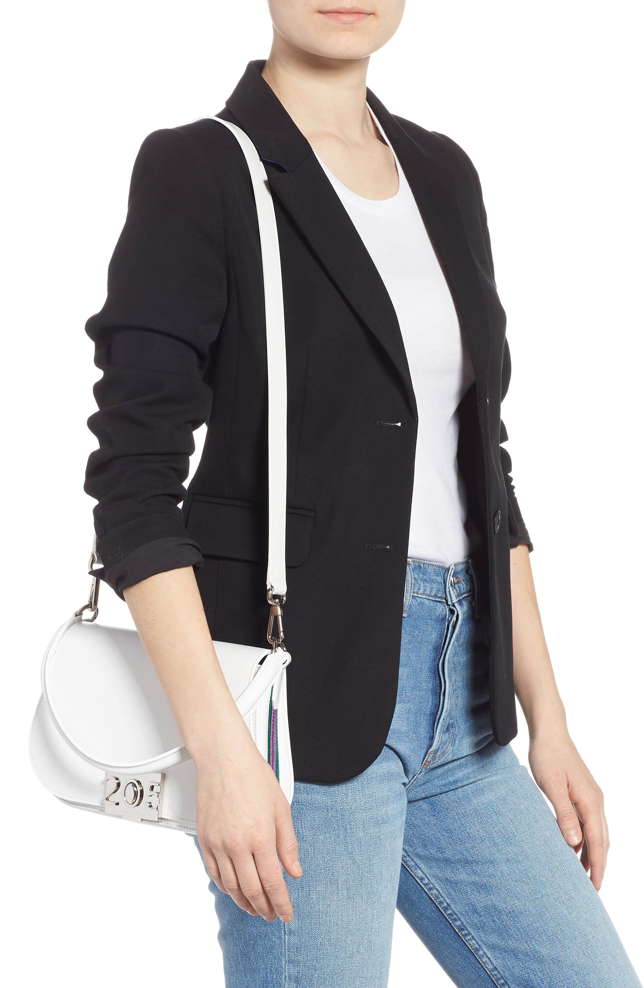 CALVIN KLEIN 205W39NYC Bonnie Leather Shoulder Bag, Alternate, color, 