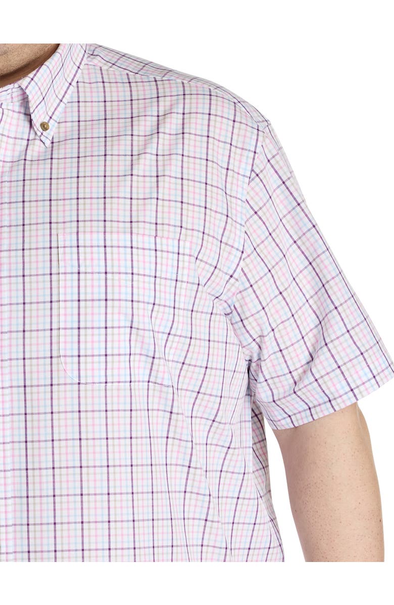 Harbor Bay by DXL Big & Tall Easy-Care Check Sport Shirt, Alternate, color, Pink Multi
